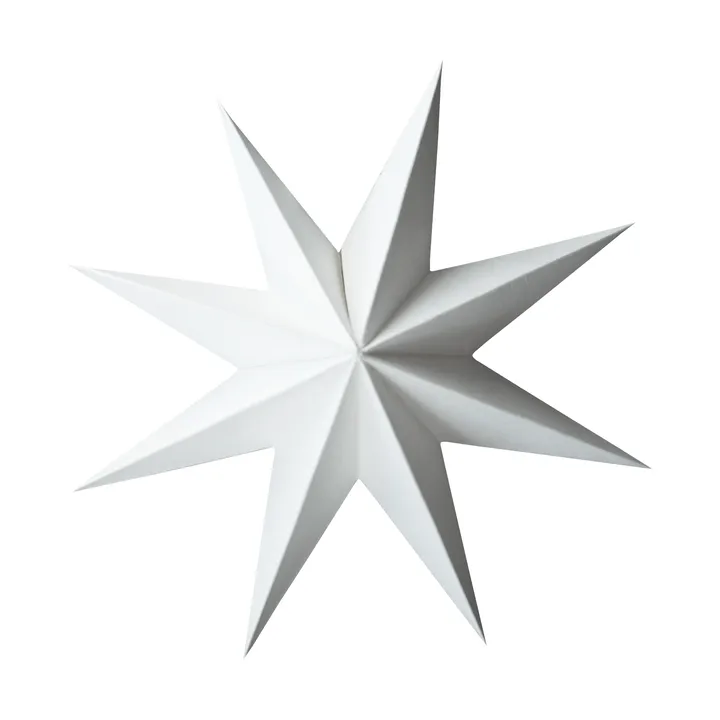 Paper winter star decoratiehanger - White, medium, Ø14 cm - DBKD