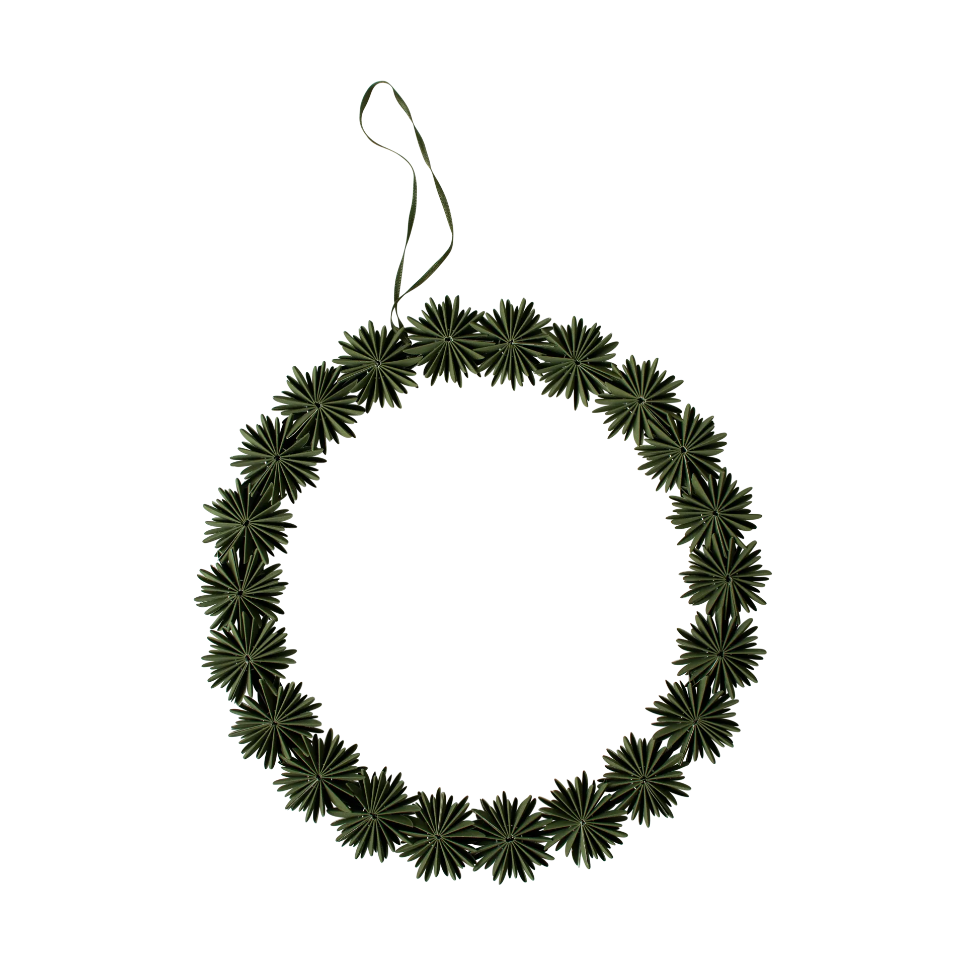 Papieren vlok krans decoratiekrans Ø35 cm, Groen DBKD
