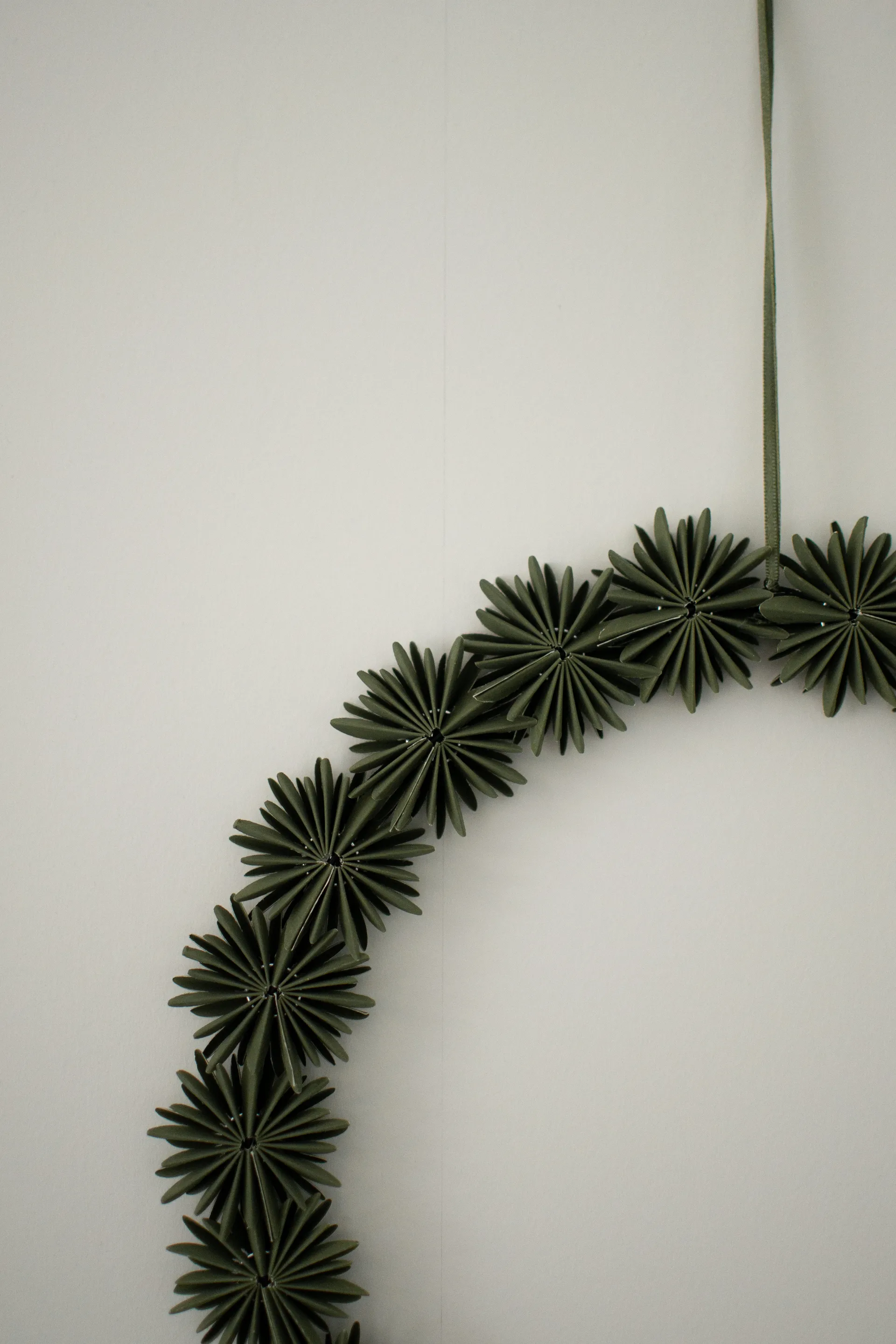 Papieren vlok krans decoratiekrans Ø35 cm, Groen DBKD