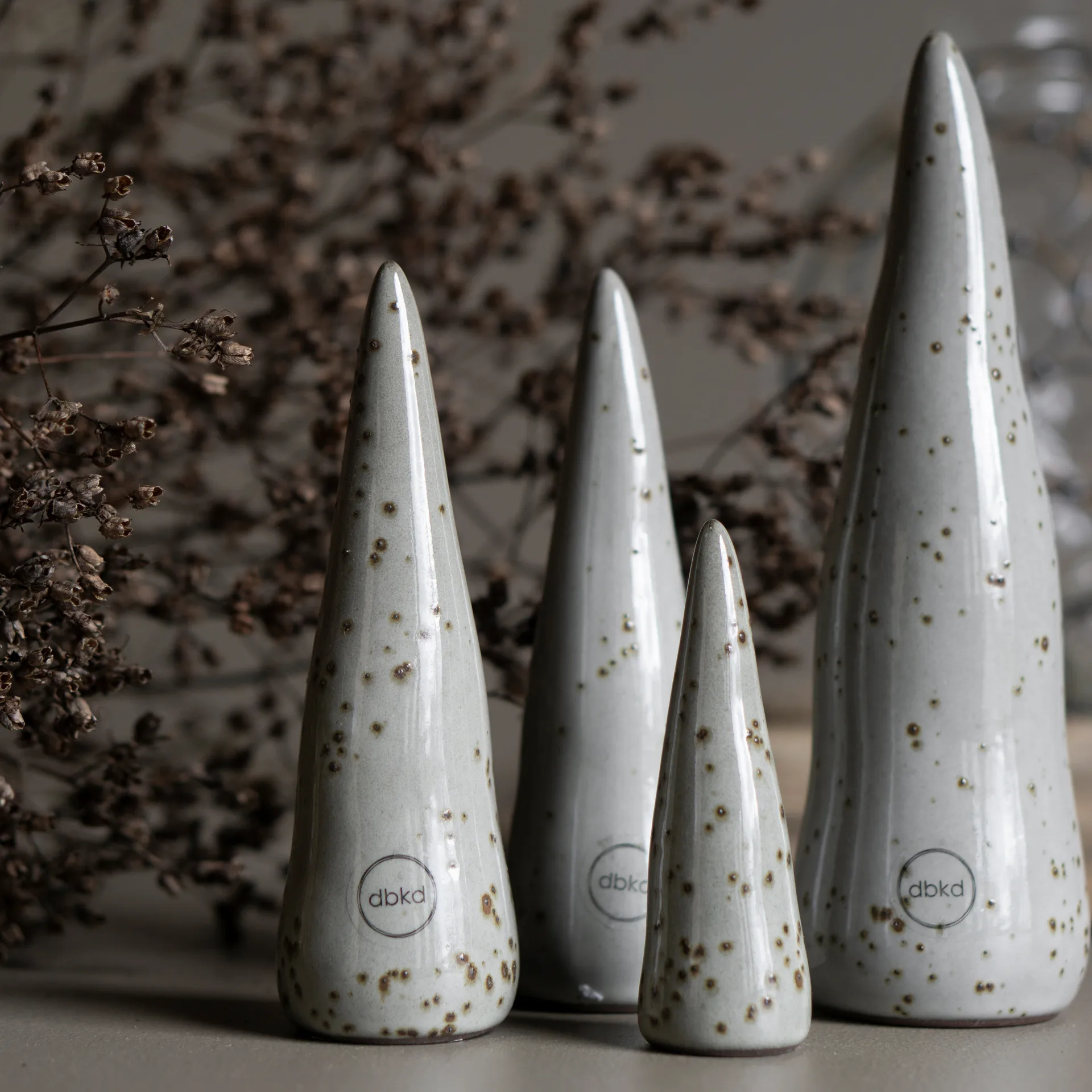 Pine kerstdecoratie stone, Klein DBKD