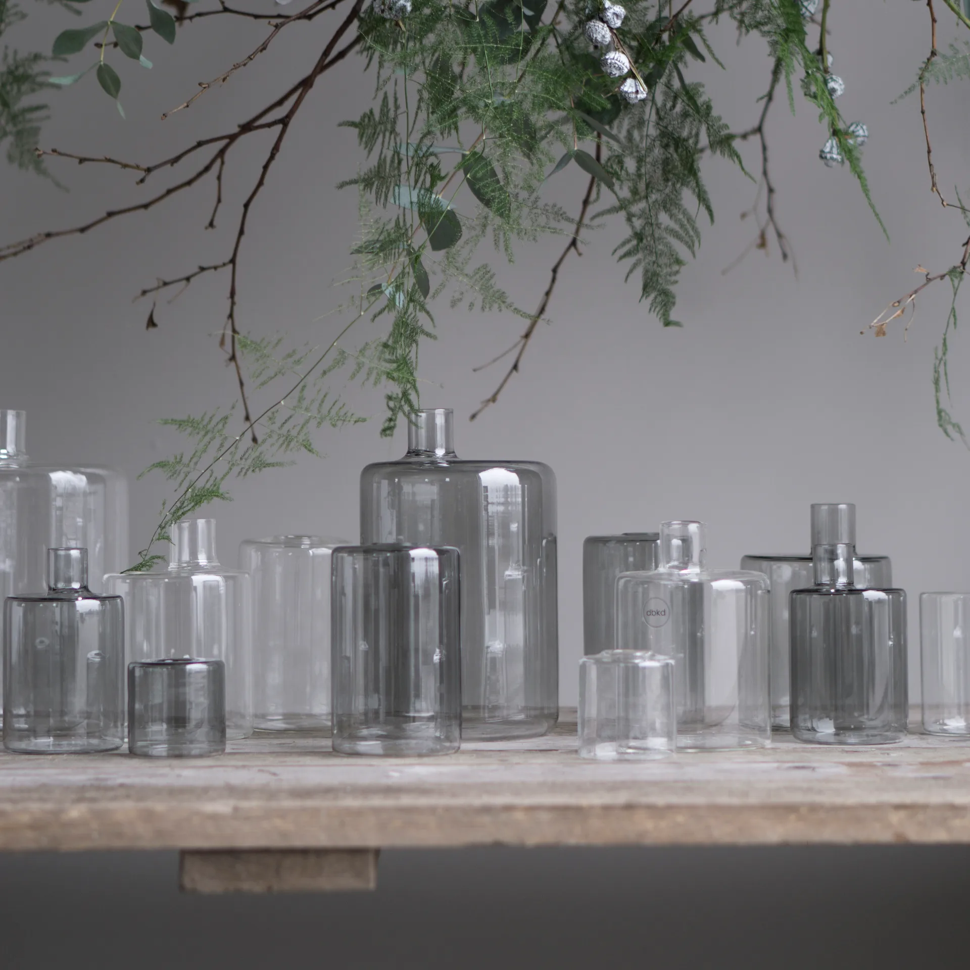 Pipe glazen vaas smoke, XL DBKD