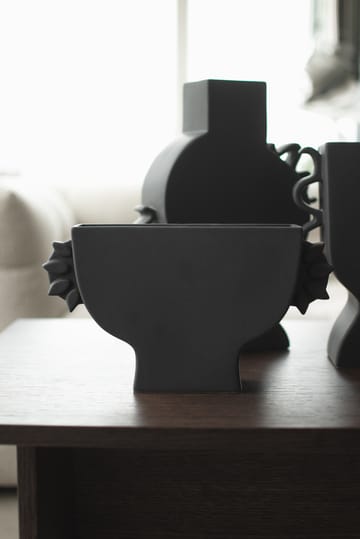 Platte vaas 16 cm - Zwart - DBKD