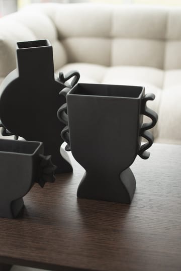 Platte vaas 25 cm - Zwart - DBKD