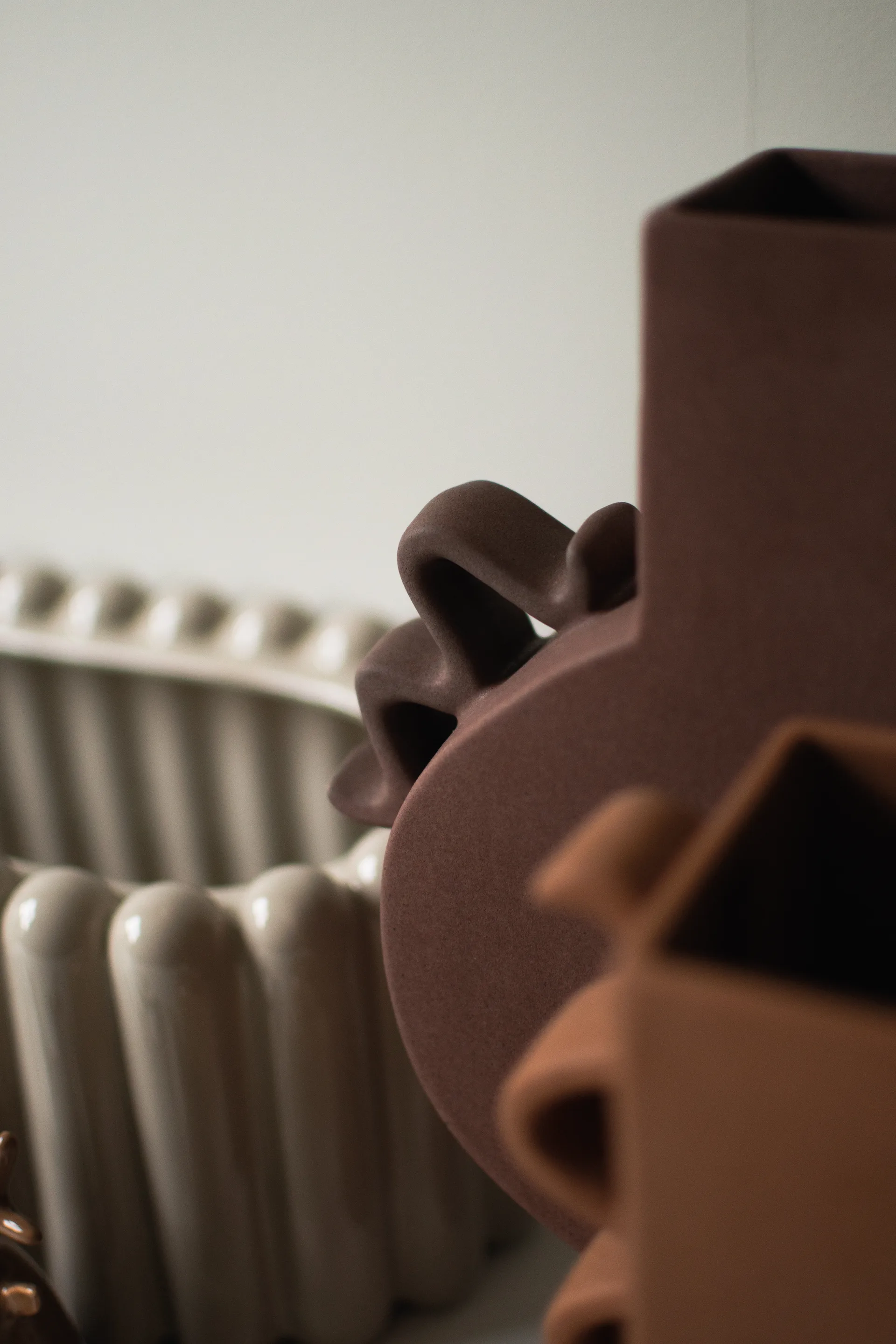 Platte vaas 33 cm, Bruin DBKD