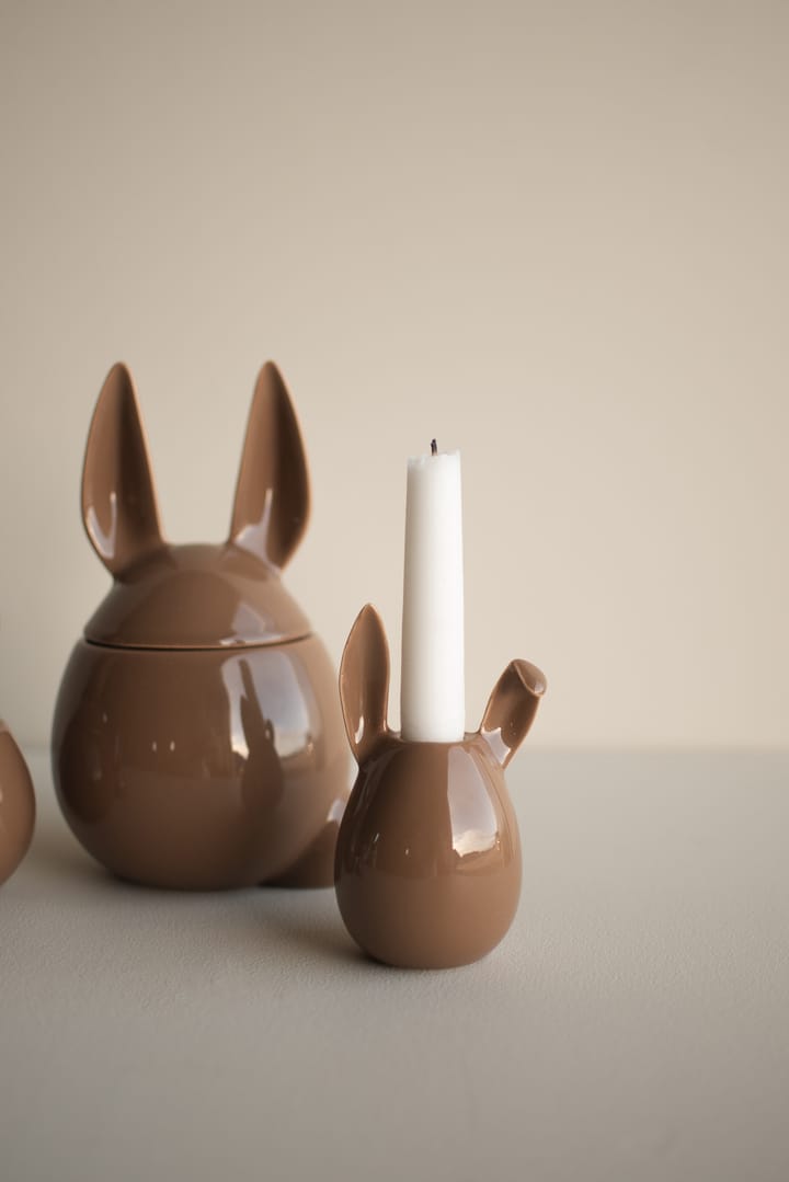 Rabbit kandelaar 13 cm, Shiny nougat DBKD