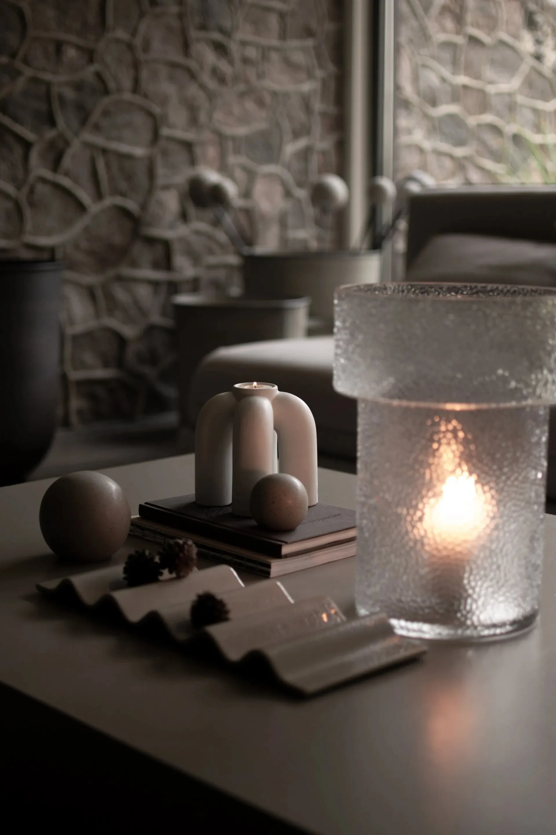 Rope Waxinelichthouder 14x14 cm, White DBKD