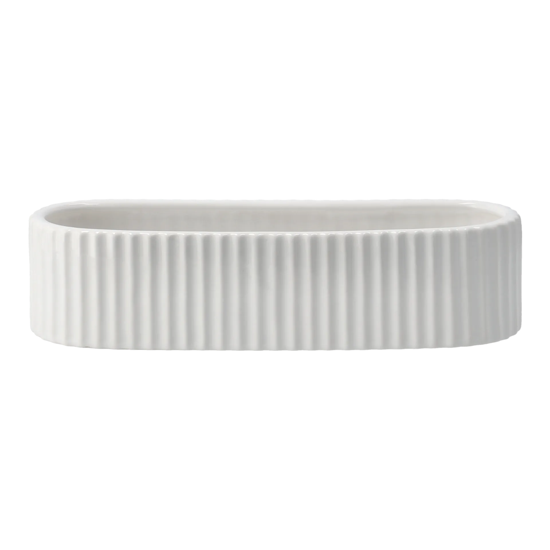 Stripe adventskandelaar 30 cm, Shiny white DBKD