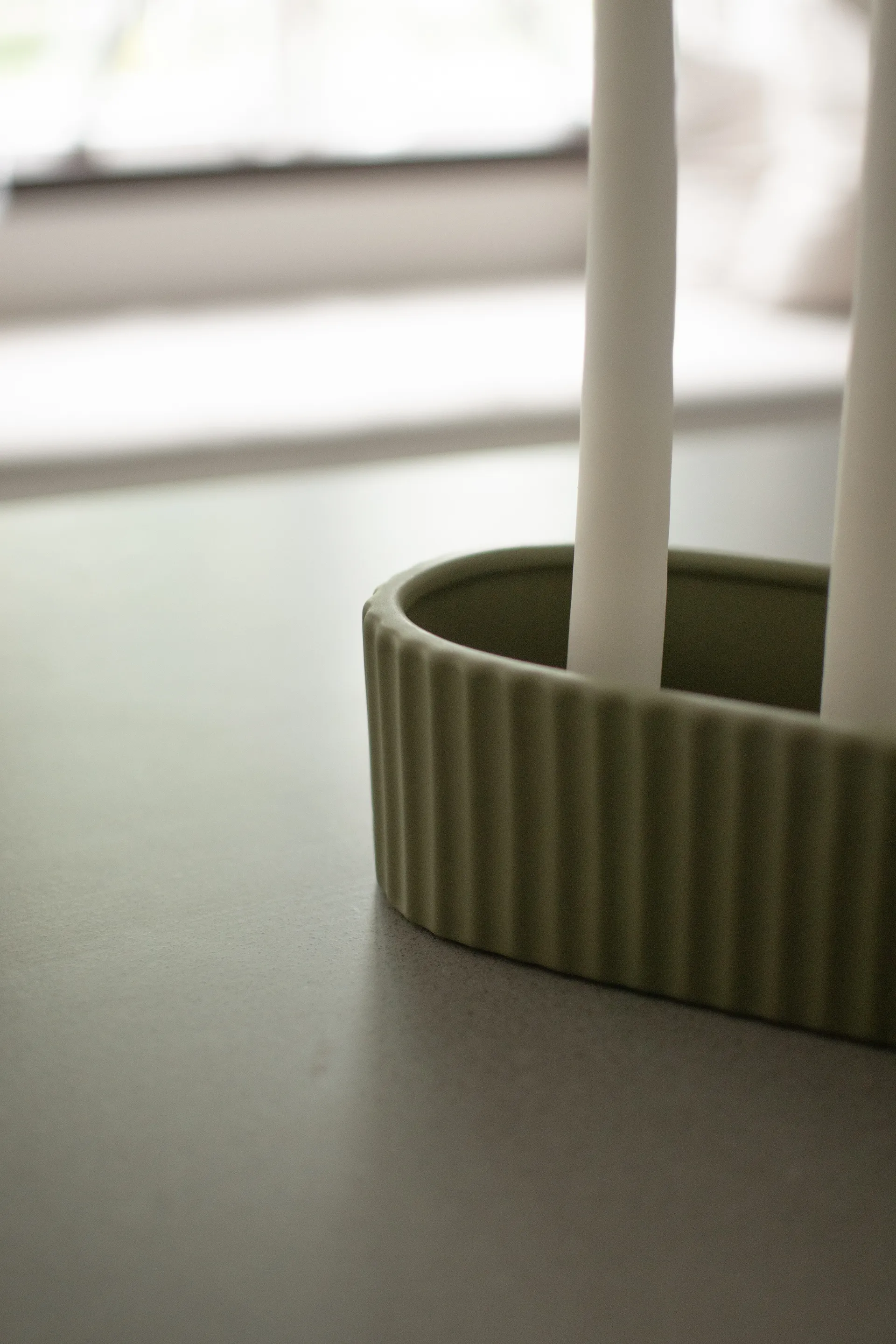 Stripe kandelaar 30 cm, Groen DBKD