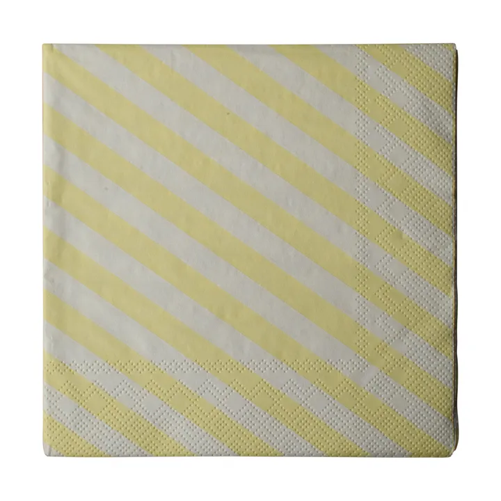 Stripe papieren servet 33x33 cm 20-pack - Creme - DBKD