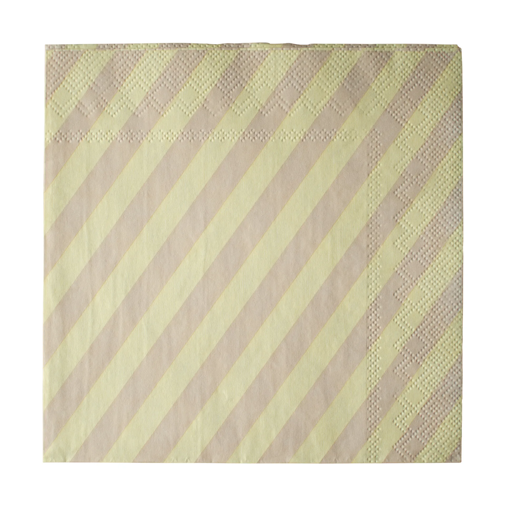 Stripe papieren servet 33x33 cm 20-pack, Yellow DBKD