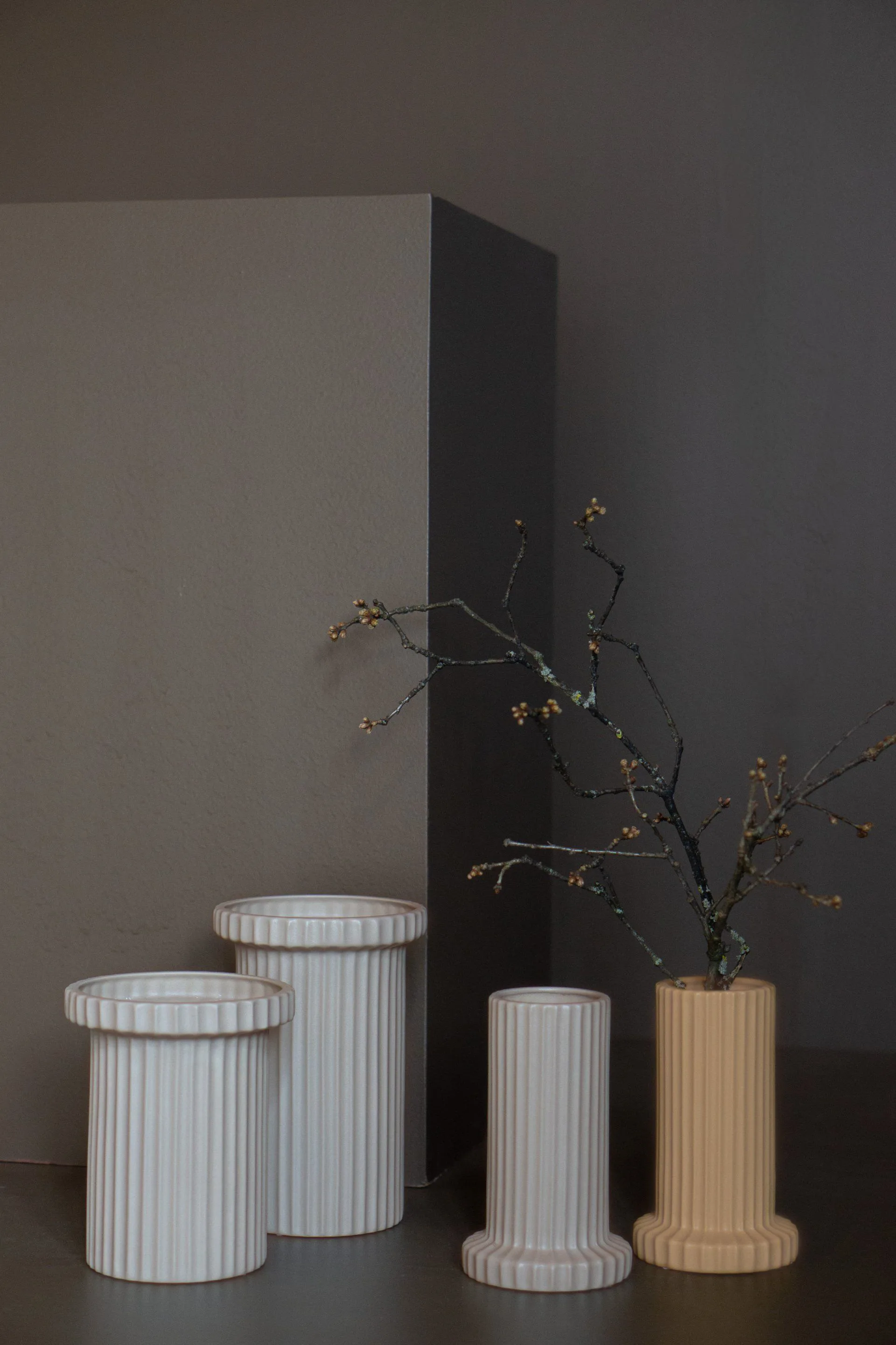 Stripe pot groot h22 cm Ø12 cm, Sandy mole DBKD