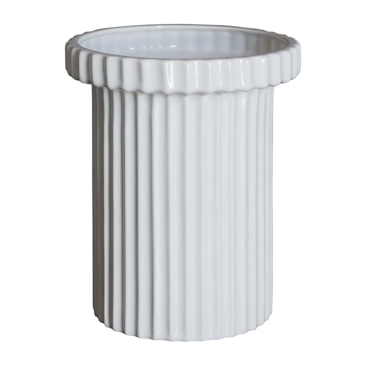 Stripe pot klein h18 cm Ø12 cm - Shiny white - DBKD
