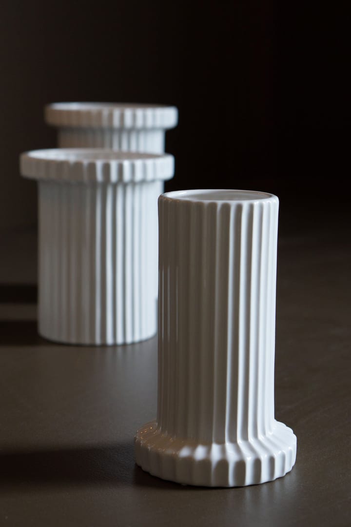 Stripe pot klein h18 cm Ø12 cm, Shiny white DBKD