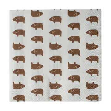 Swedish pig papieren servet 33x33 cm 20-pack - Brown - DBKD
