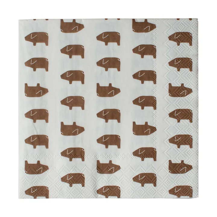 Swedish pig papieren servet 33x33 cm 20-pack - Brown - DBKD
