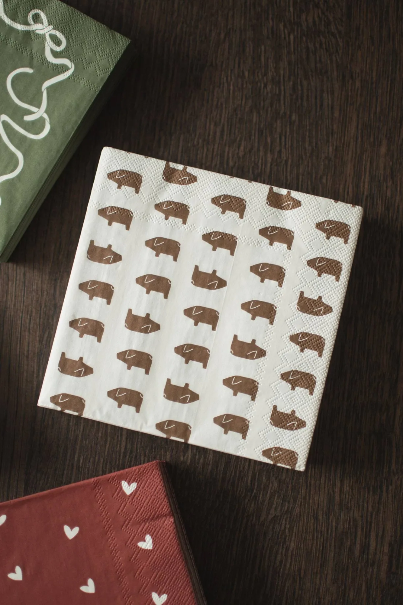 Swedish pig papieren servet 33x33 cm 20-pack, Brown DBKD
