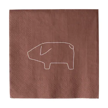 Swedish pig papieren servet 33x33 cm 20-pack - Rood - DBKD