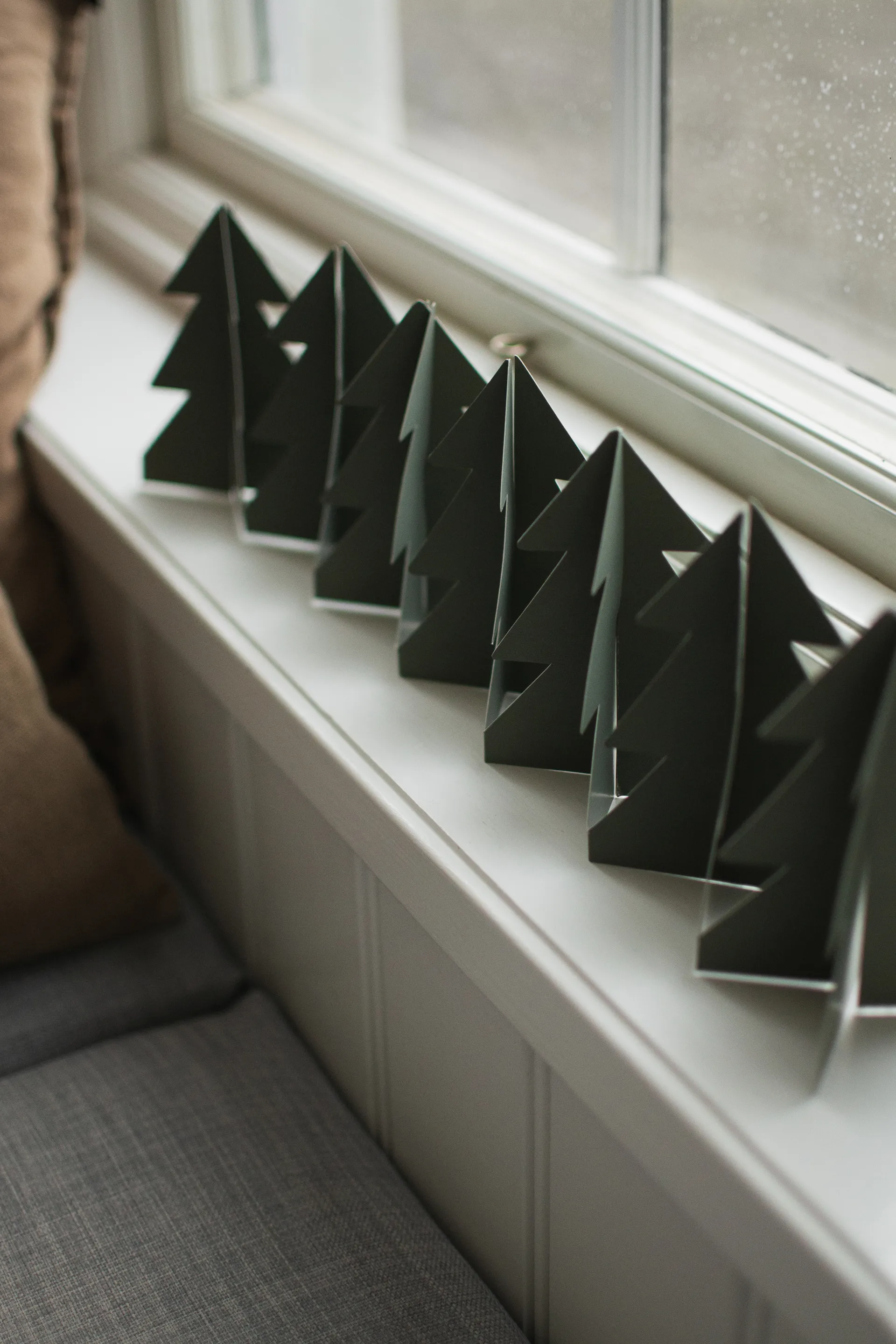 Tree in a row decoratie 60 cm, Groen, 7x60 cm DBKD