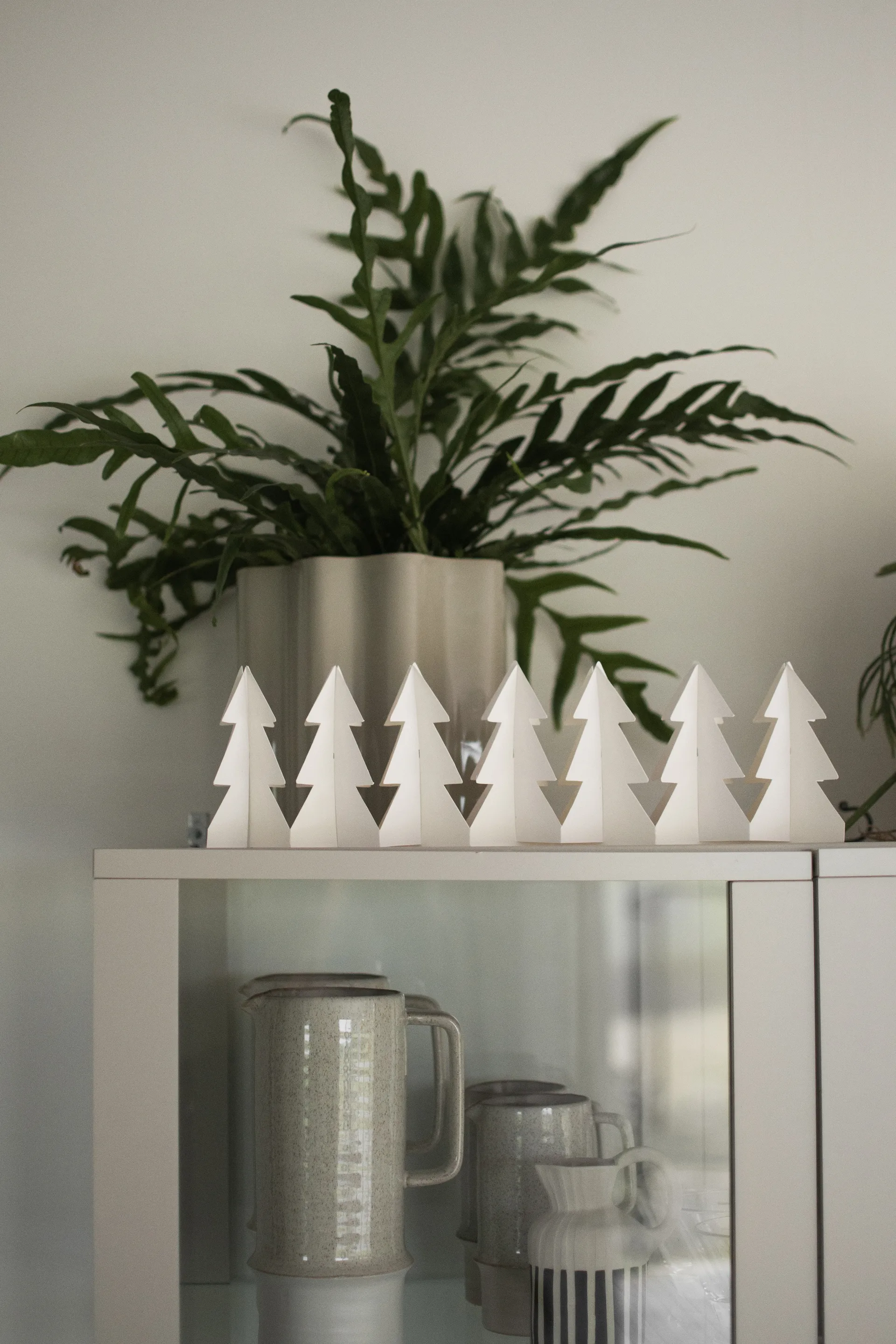 Tree in a row decoratie, Wit, 7x60 cm DBKD