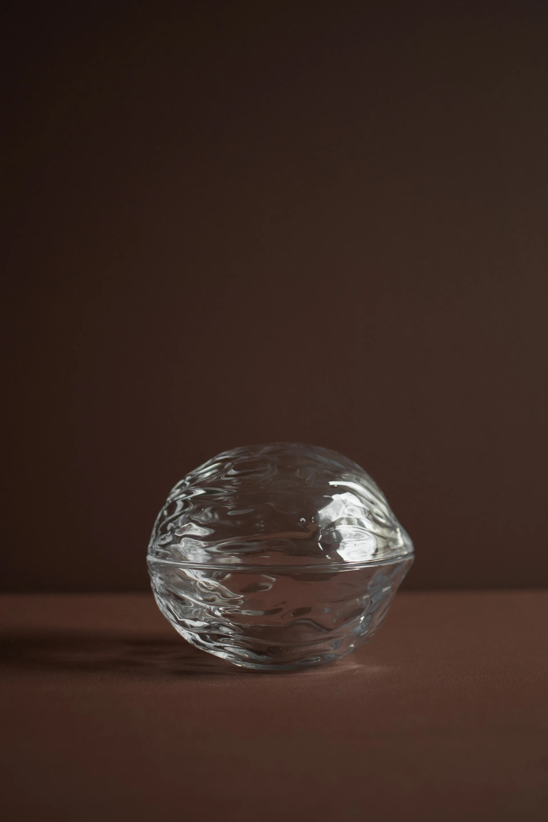 Walnut kom met deksel, Clear DBKD