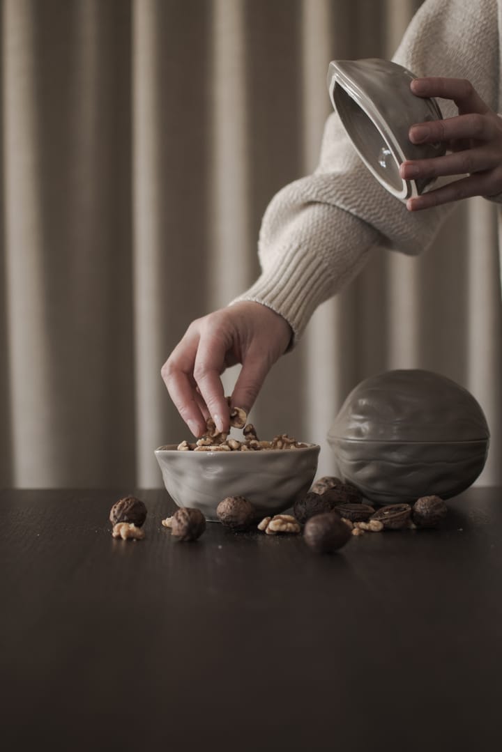 Walnut kom met deksel, Shiny mole DBKD