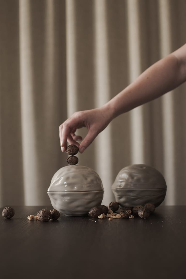 Walnut kom met deksel, Shiny mole DBKD