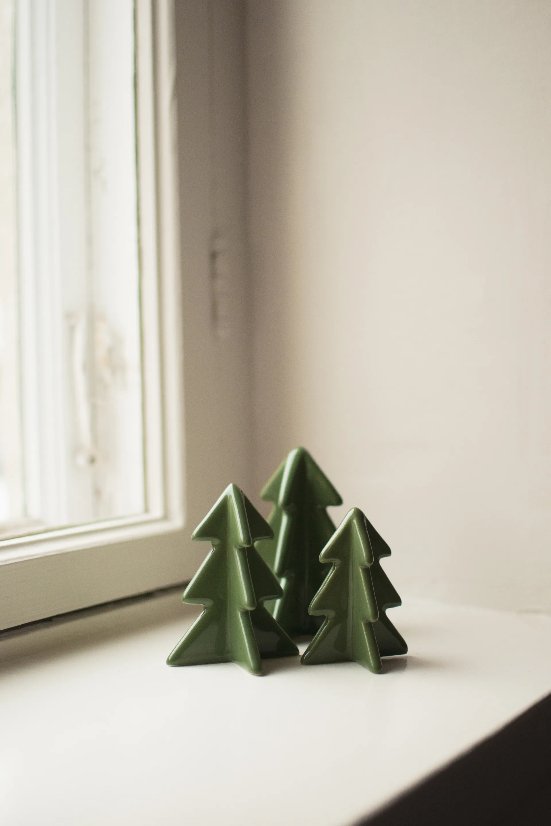 Winter boom decoratie, Groen, 9,5 cm DBKD