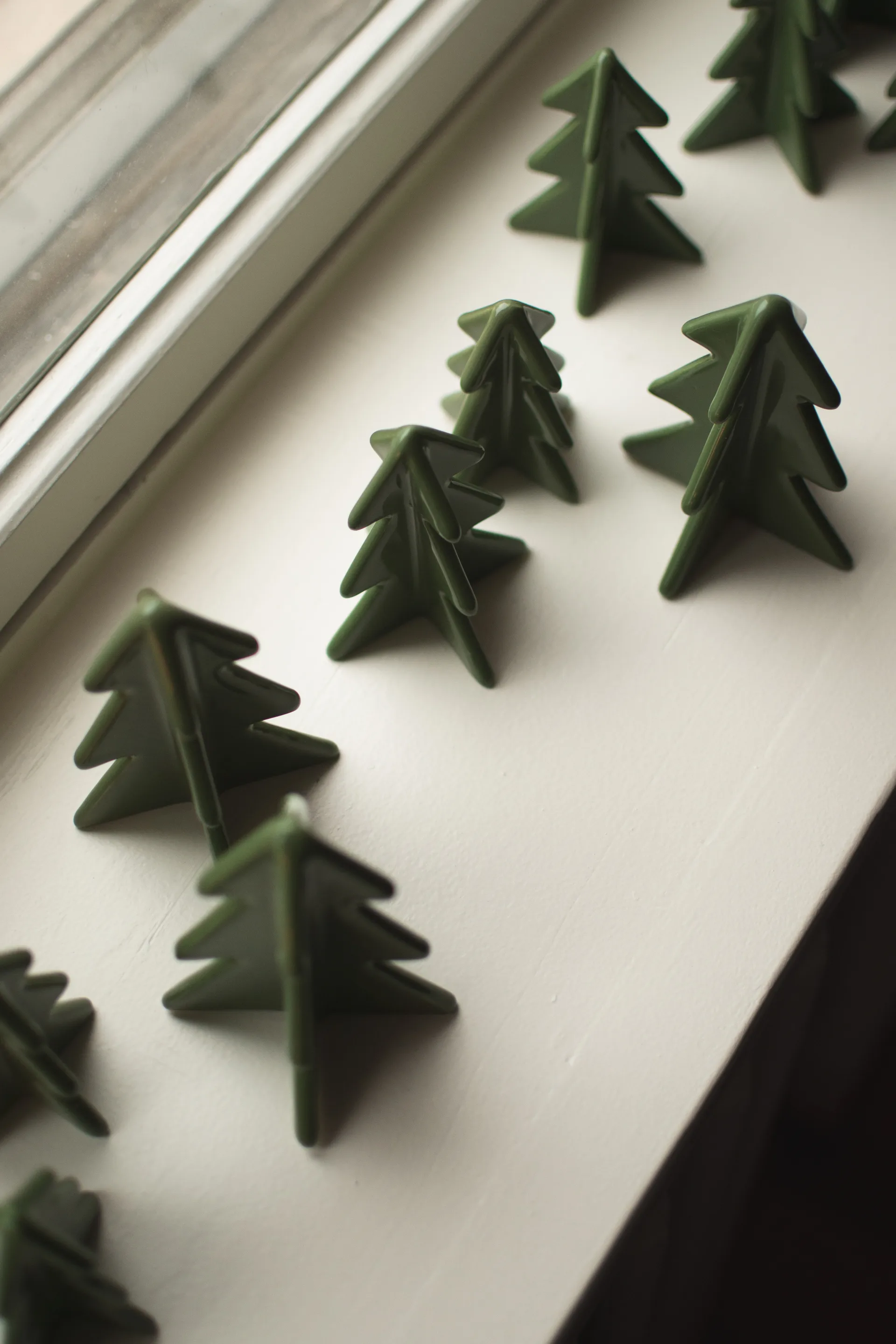 Winter boom decoratie, Groen, 9,5 cm DBKD