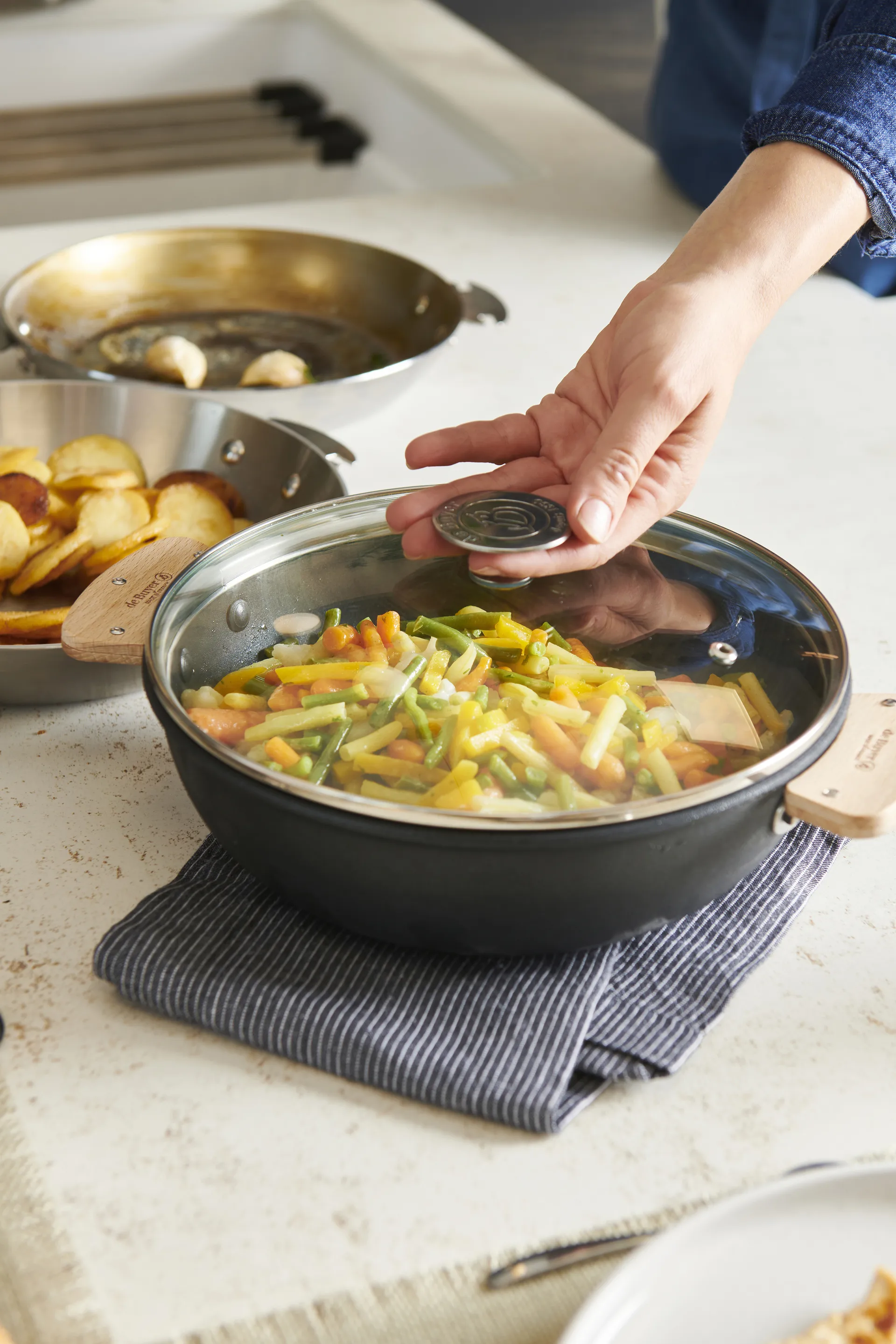 Alchimy glazen deksel diepe ring, Ø18 cm De Buyer