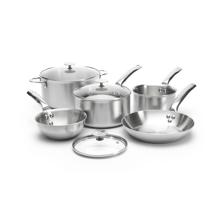 de Buyer Alchimy pannenset met glazen deksel - 8 delen - De Buyer
