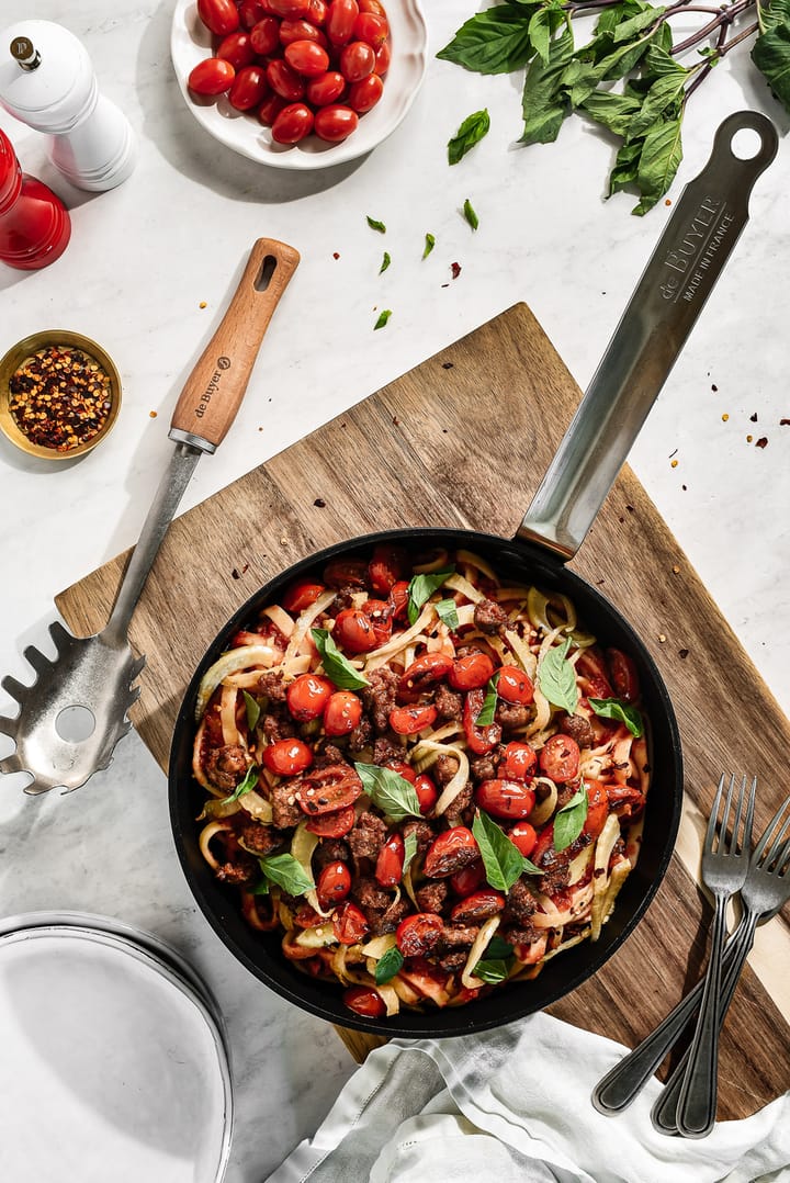De Buyer B Bois spaghettilepel met houten handvat, Roestvrij staal De Buyer