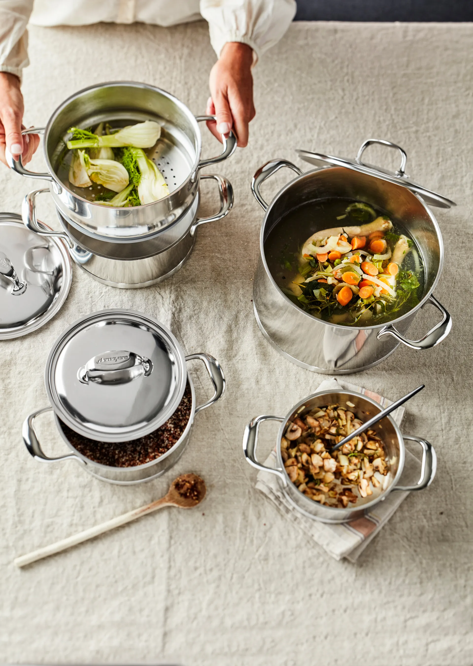 Demeyere Atlantis 7 kookpan hoog roestvrij staal, 5 L Demeyere