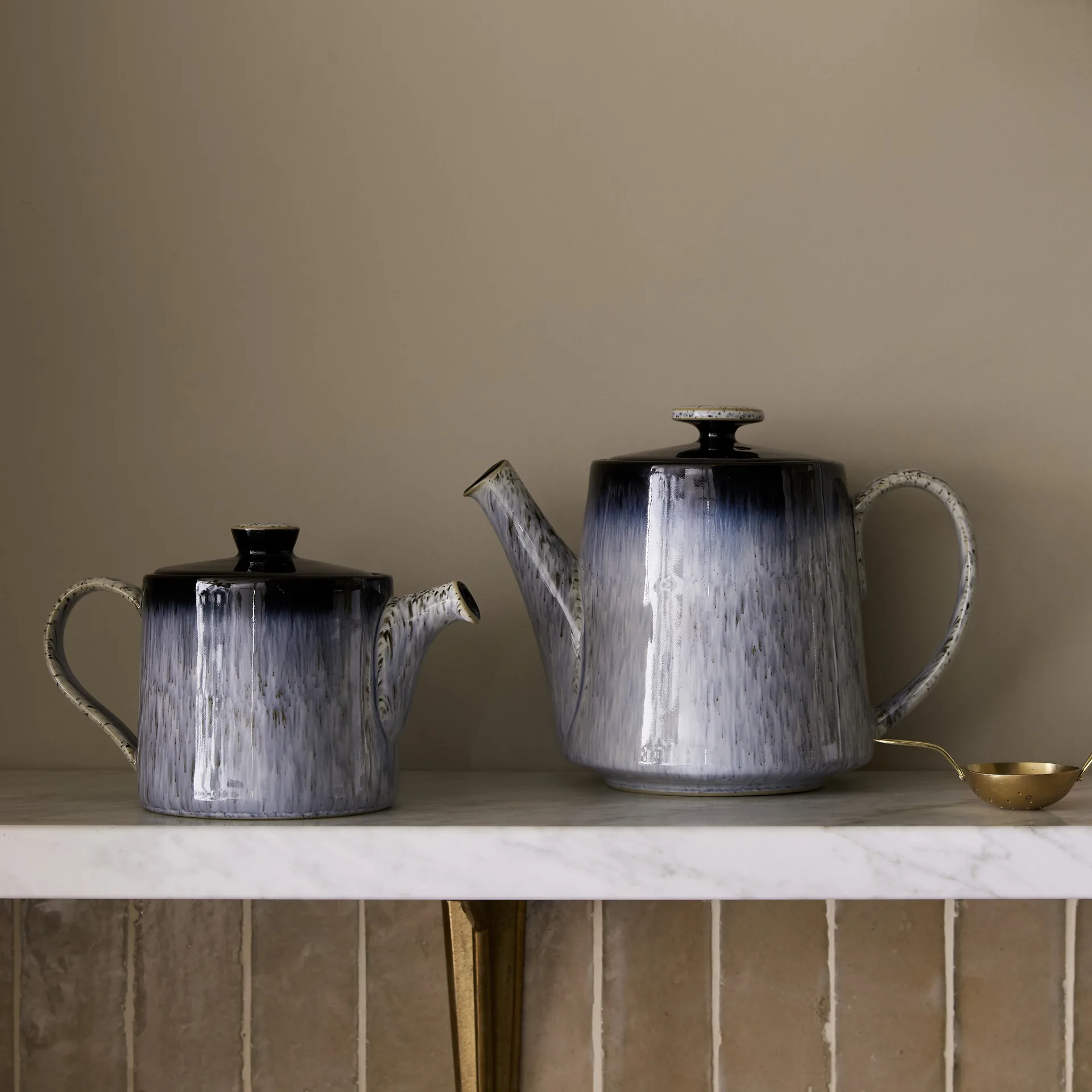 Halo brew theepot 0,44 l, Blauw-grijs-zwart Denby