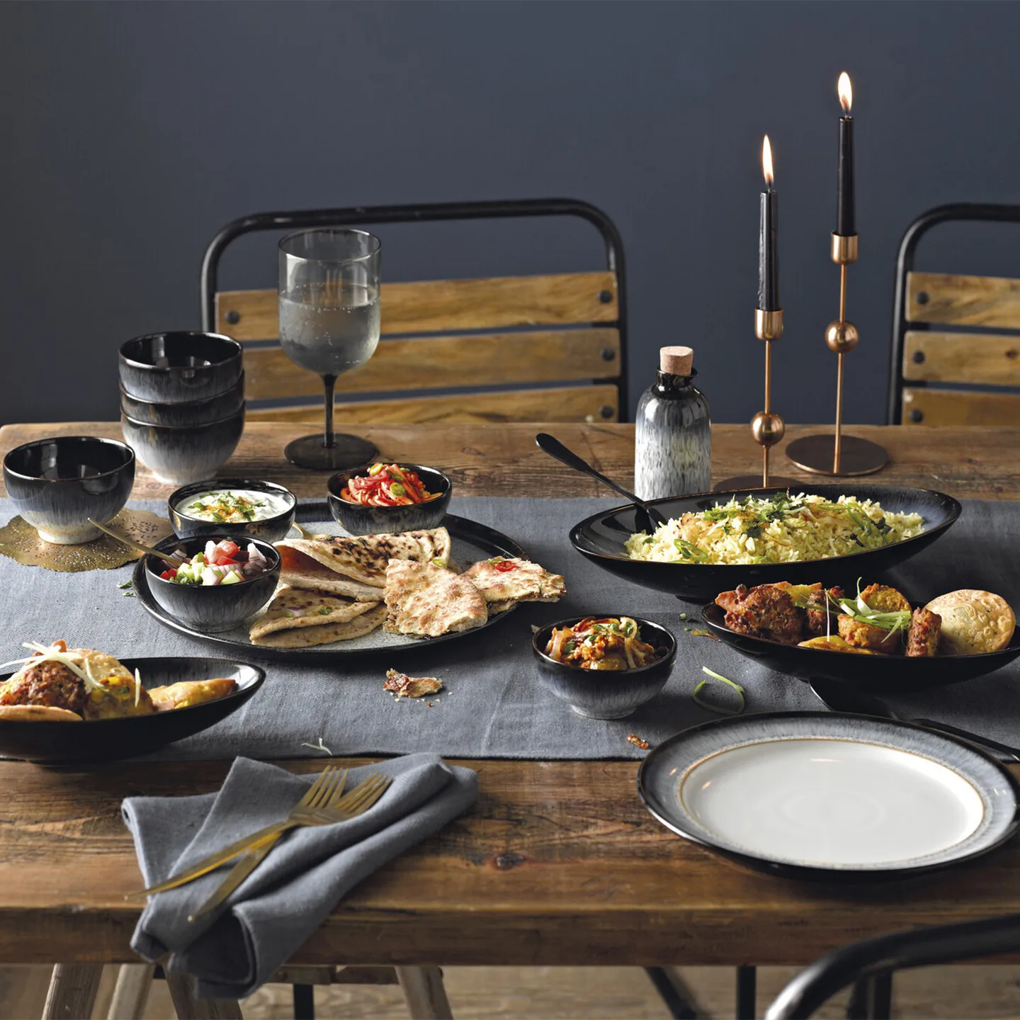 Halo kom 10,5 cm, Blauw-grijs-zwart Denby