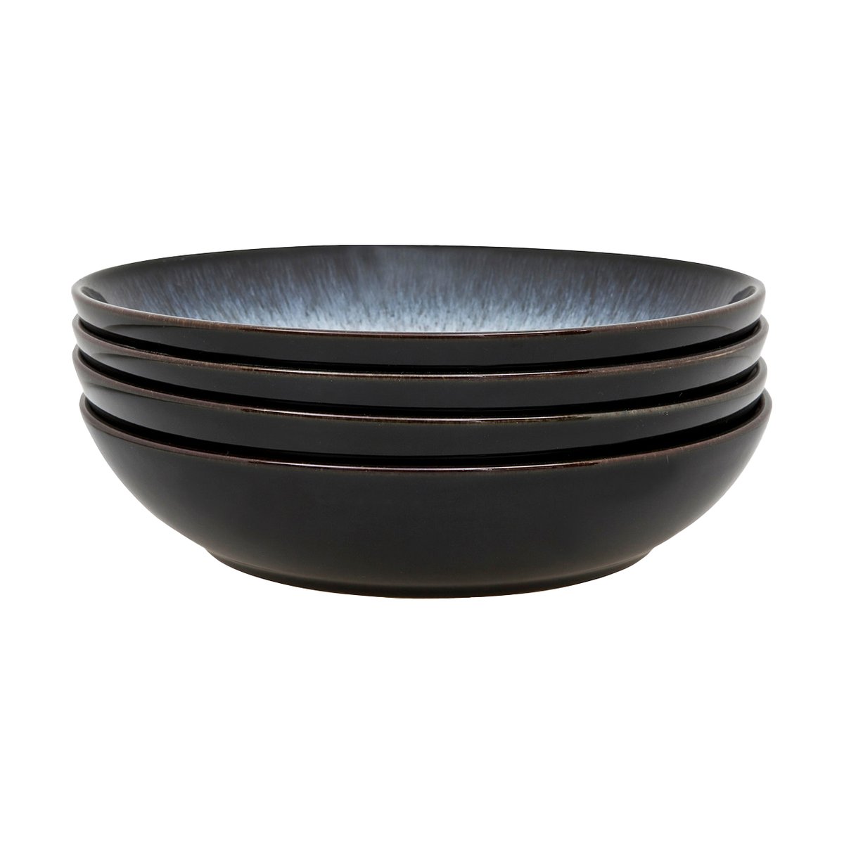 Denby Halo pastabord 22 cm 4-pack Blauw-grijs-zwart