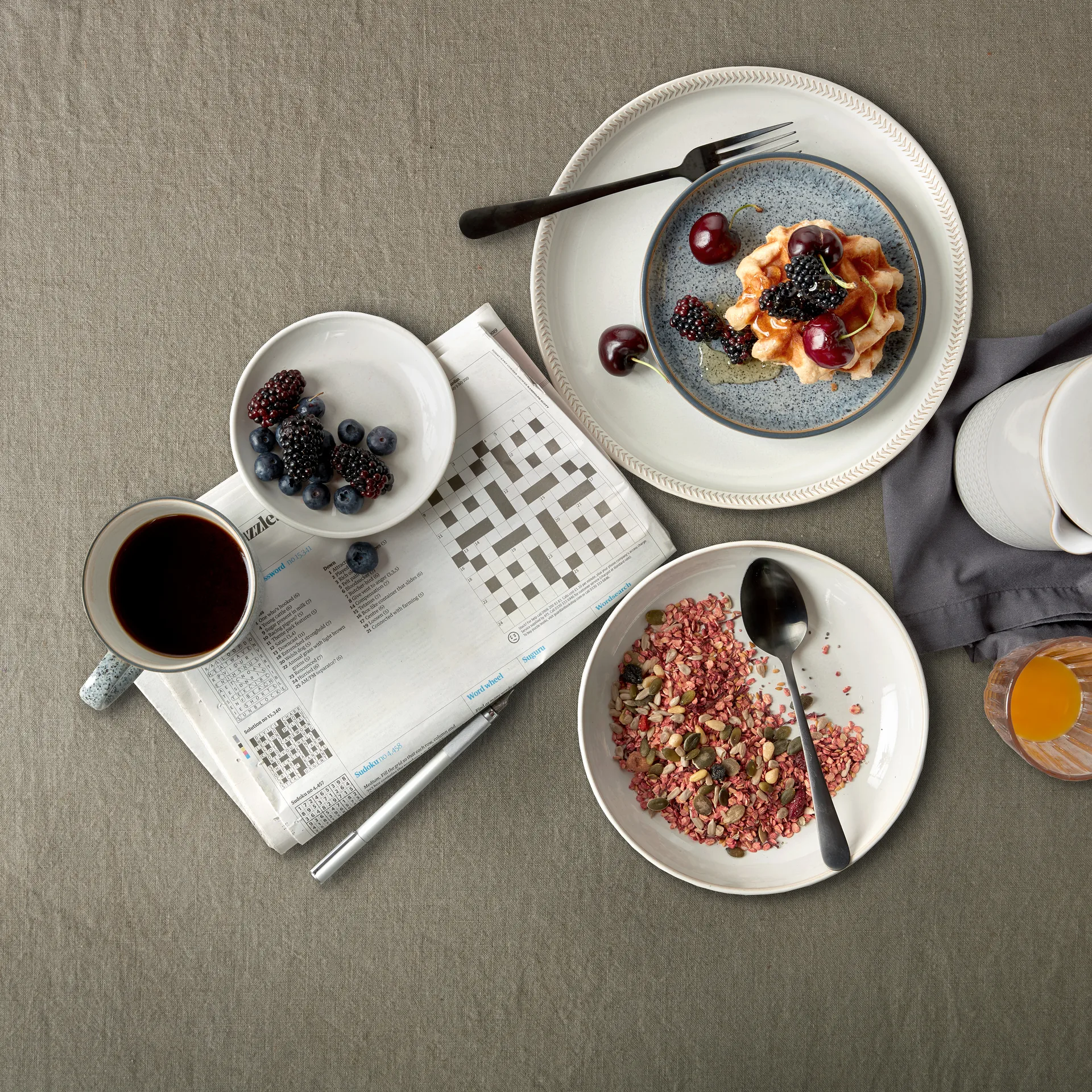 Natural Canvas coupe bord 26 cm, Textured Denby