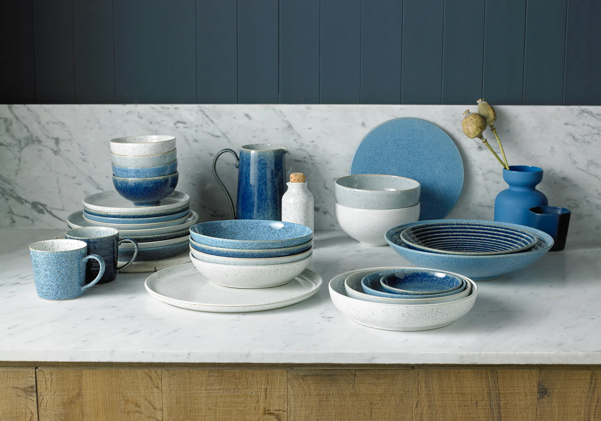 Studio Blue bordje 17 cm, Flint Denby