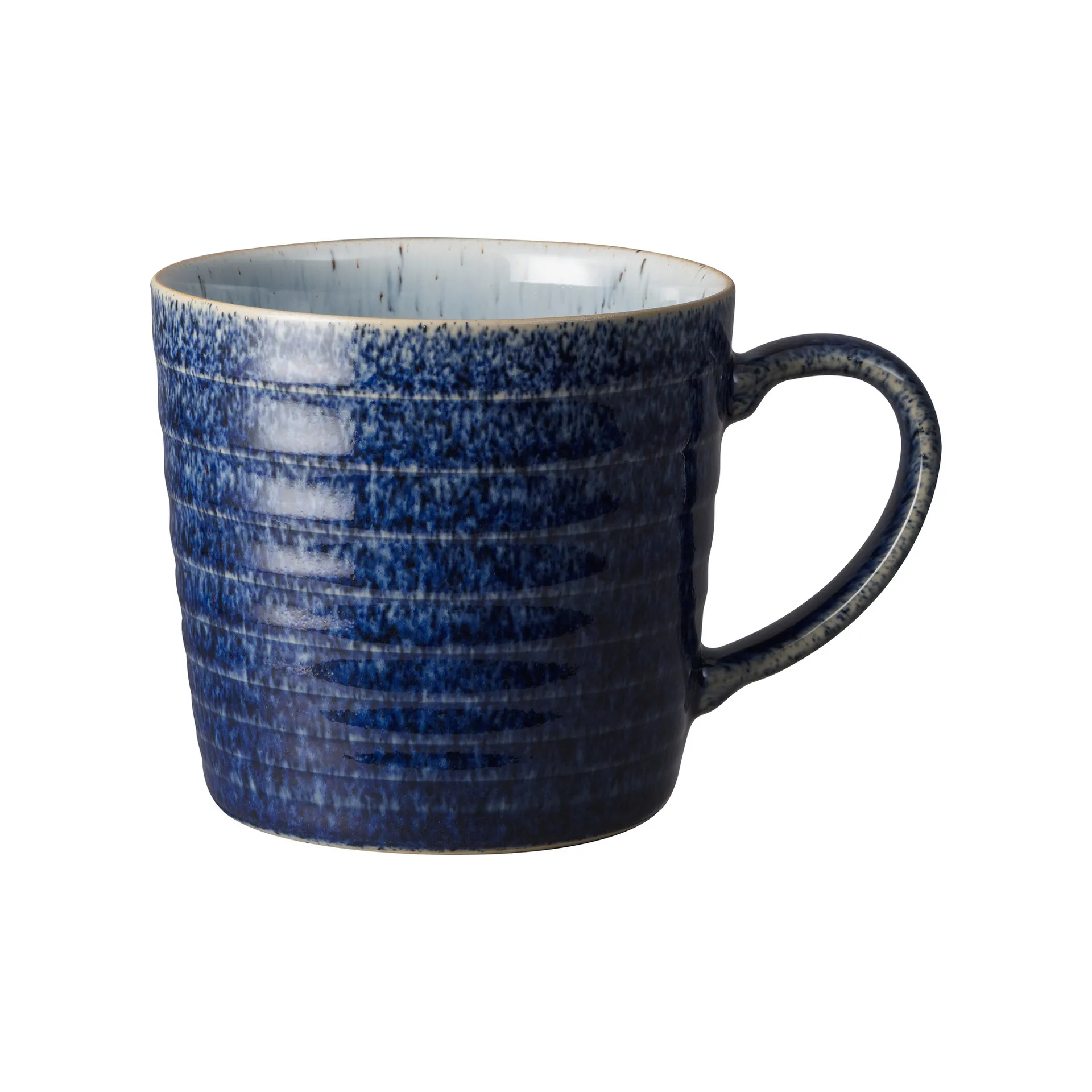 Studio Blue geribbelde beker 40 cl, Cobalt-pebble Denby
