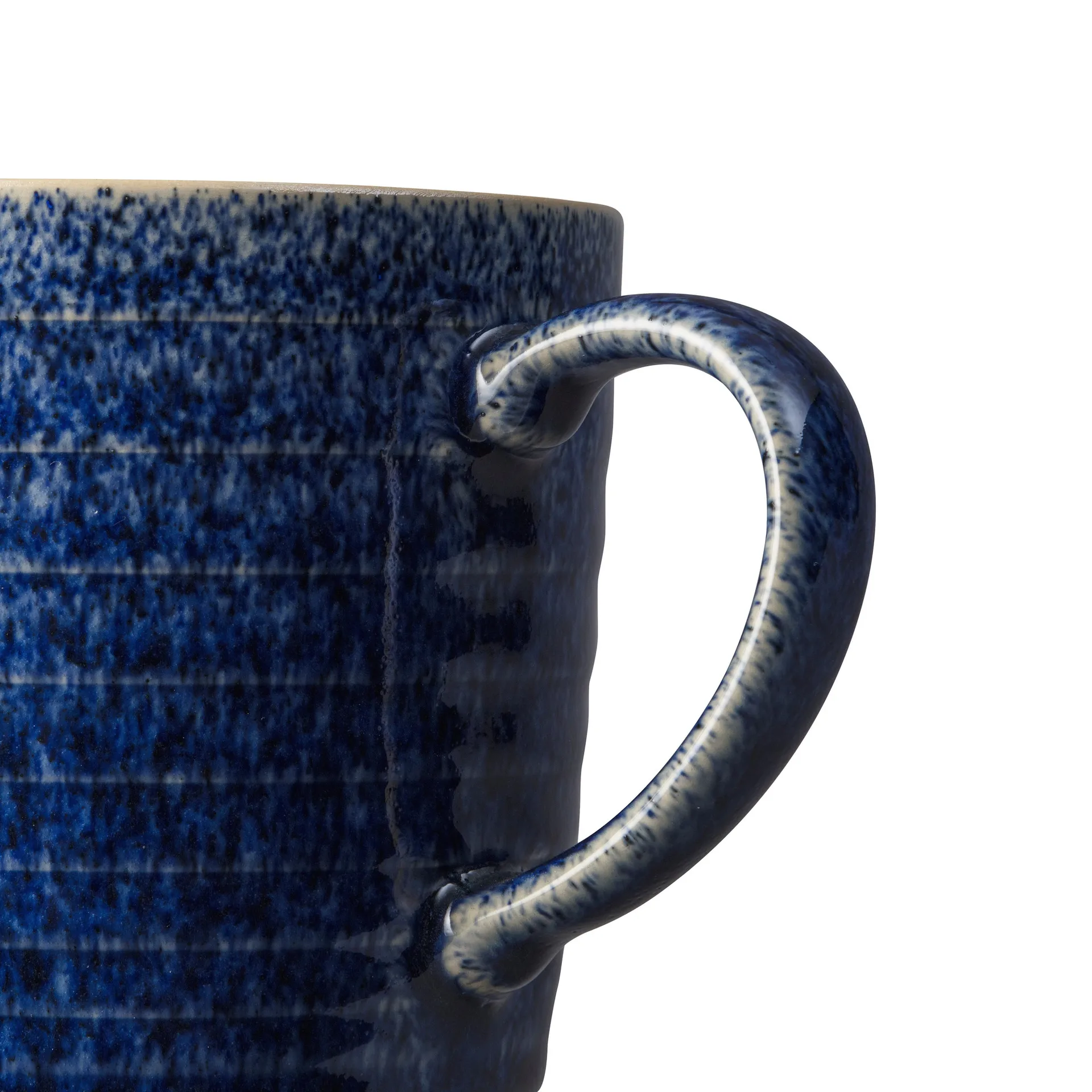 Studio Blue geribbelde beker 40 cl, Cobalt-pebble Denby
