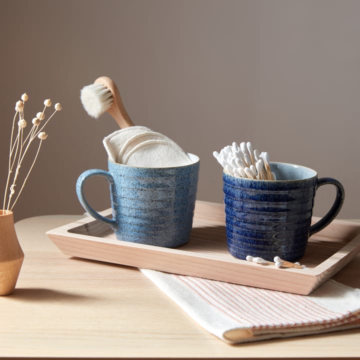 Studio Blue geribbelde beker 40 cl, Cobalt-pebble Denby