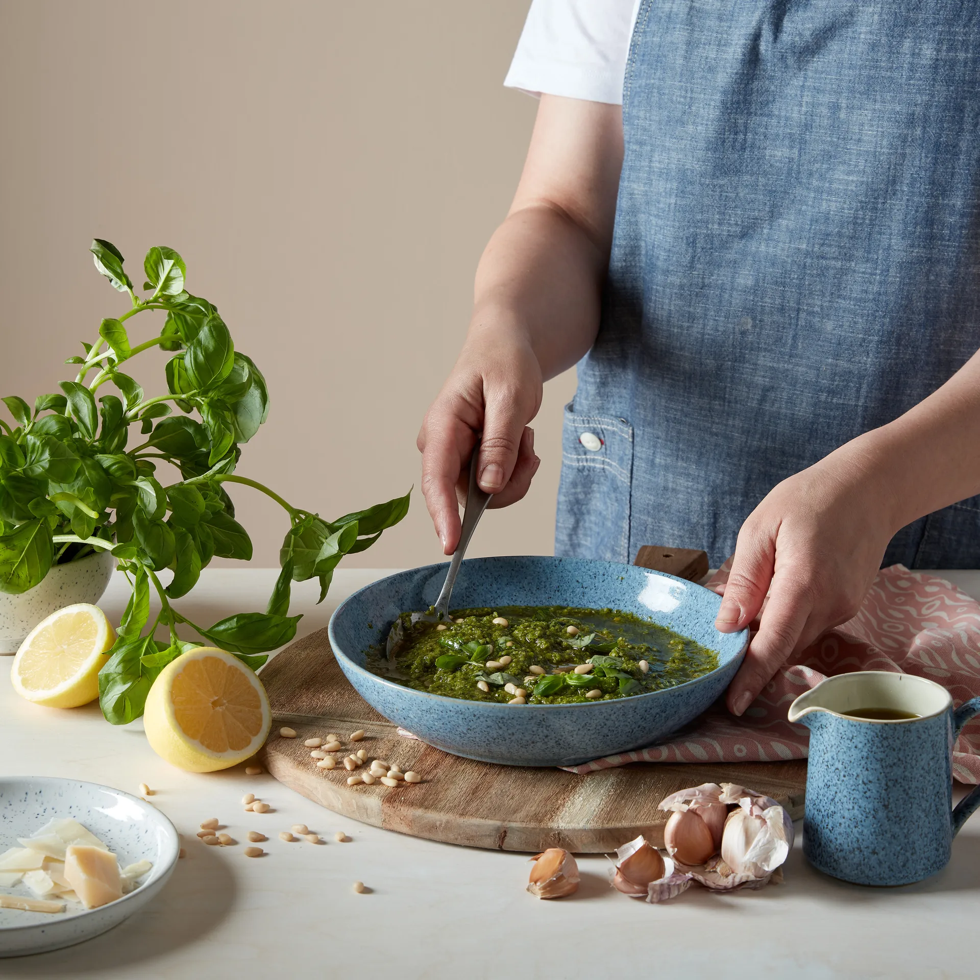 Studio Blue pastabord 22 cm, Flint Denby