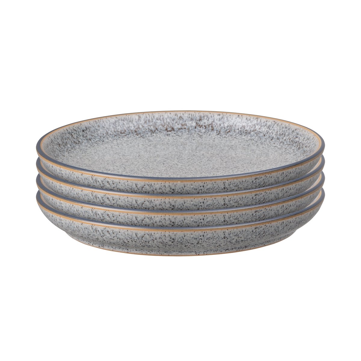 Denby Studio Grey bord 21 cm 4-pack Graniet | Scandinavisch Interieur | Dinerborden | Grijs