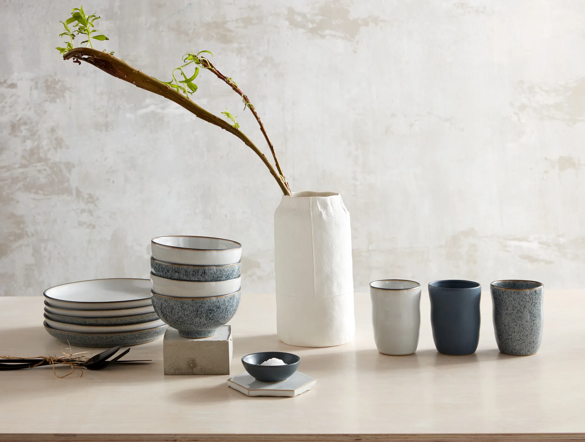 Studio Grey bord 21 cm 4-pack, Graniet Denby