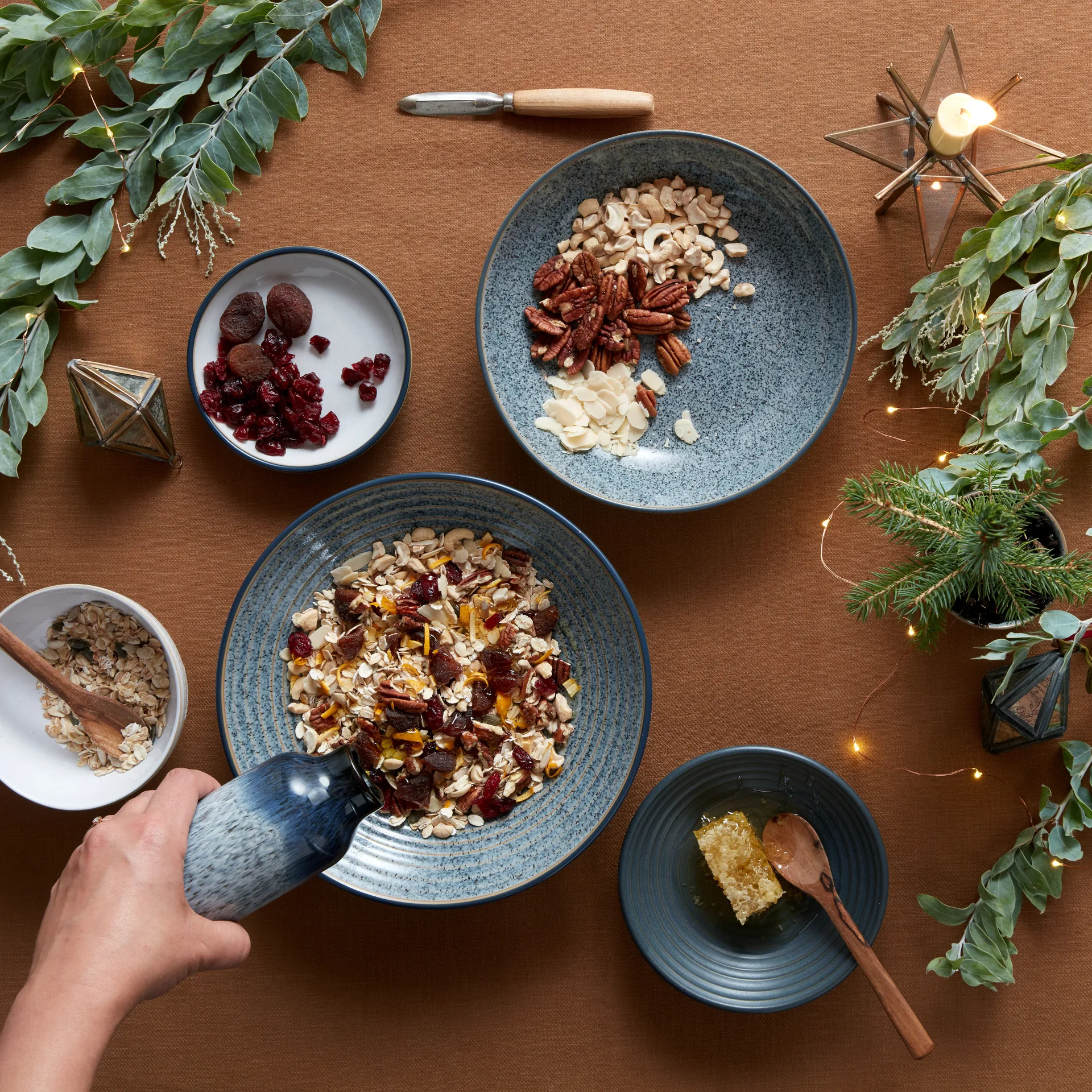 Studio Grey geribbelde kom 25,5 cm, Granite Denby