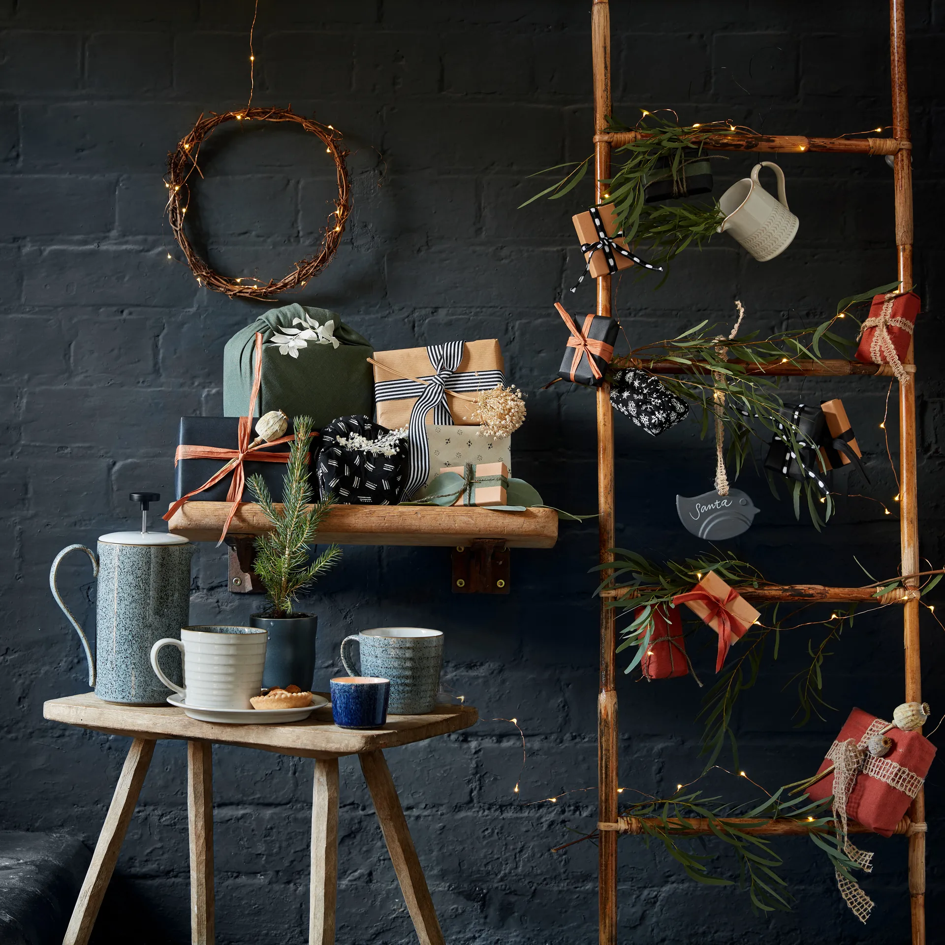 Studio Grey geribbelde mok 40 cl, Granite Denby