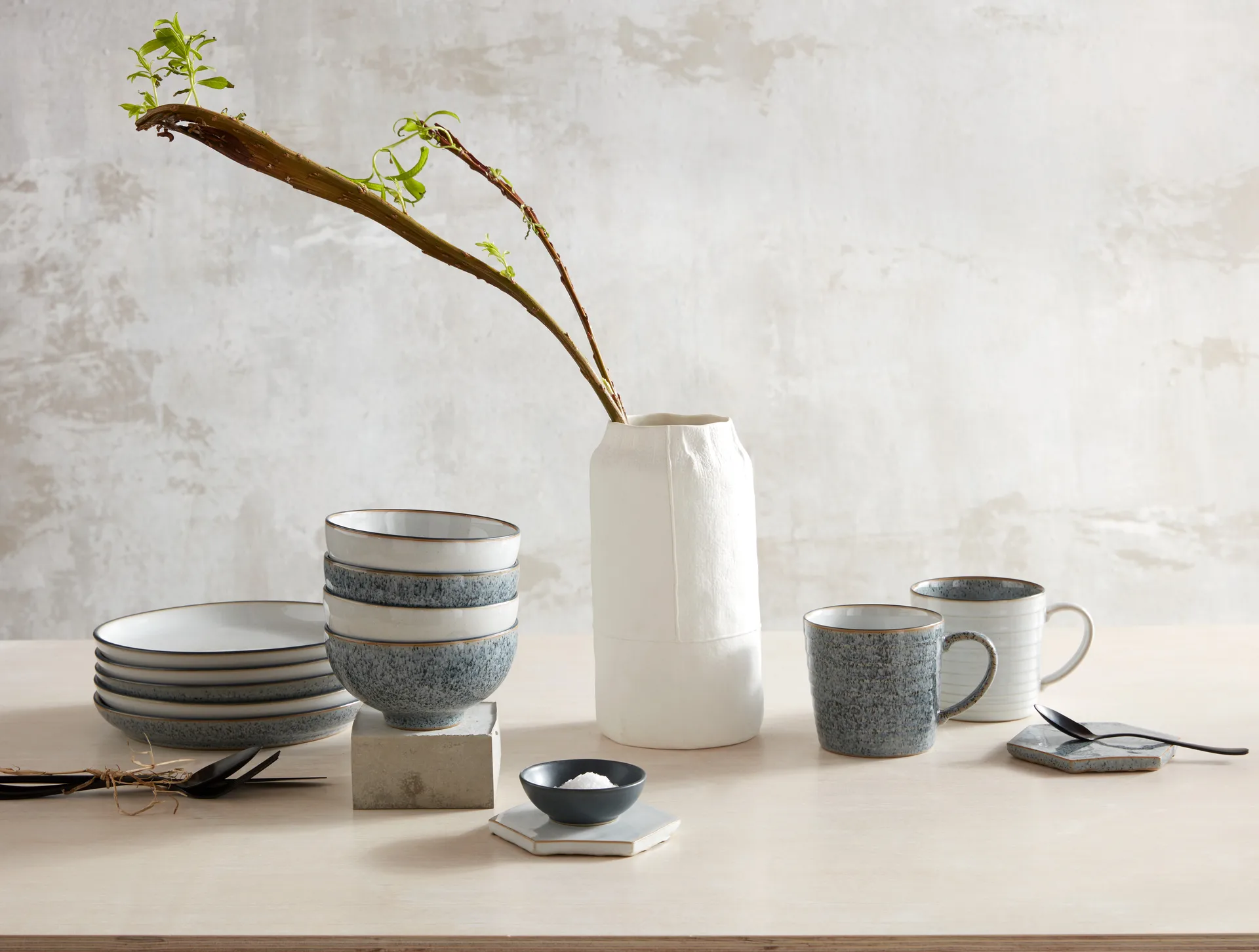 Studio Grey geribbelde mok 40 cl, Quartz Denby