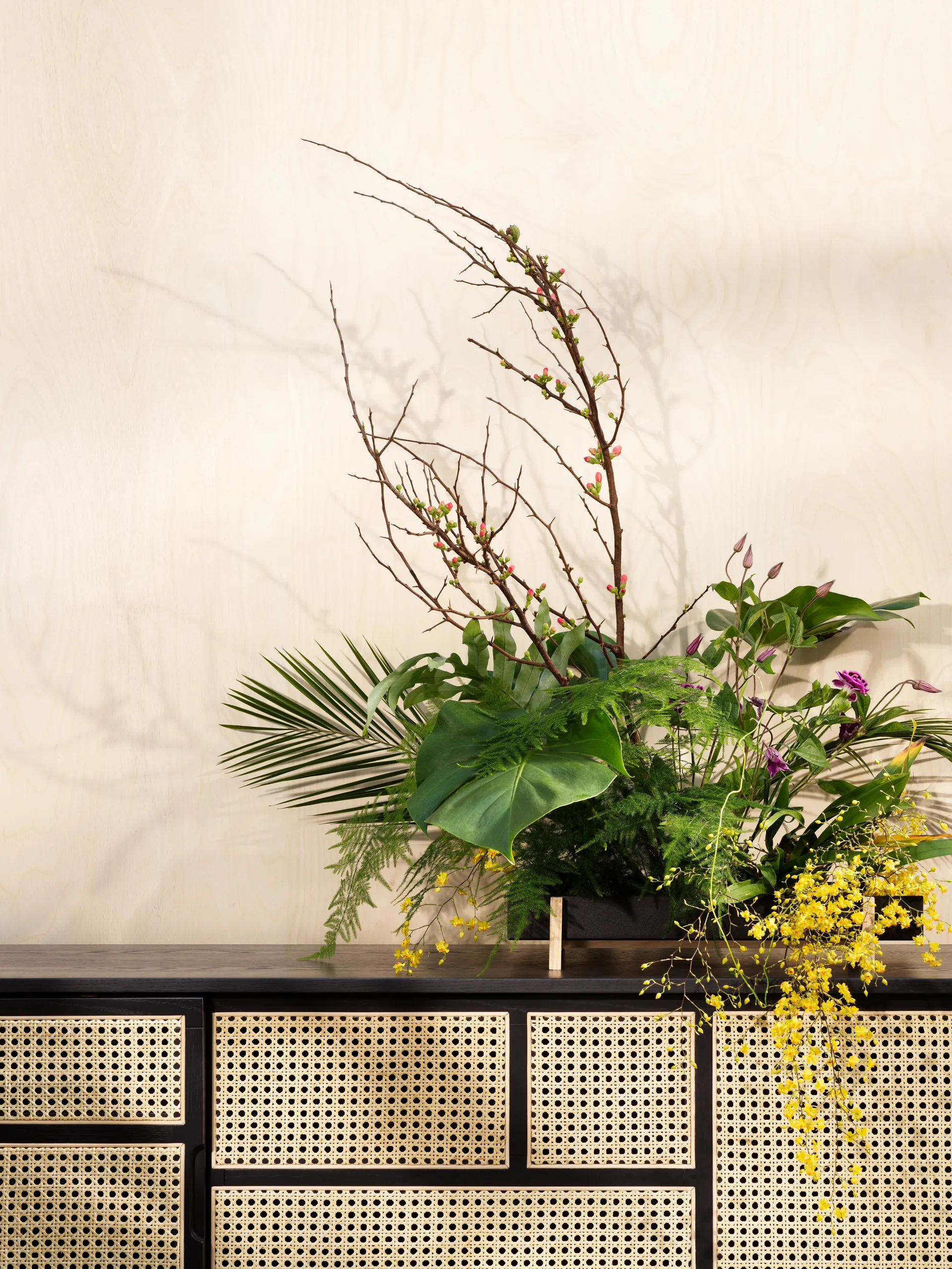 Air bijzettafel, laag, zwart, rotan Design House Stockholm