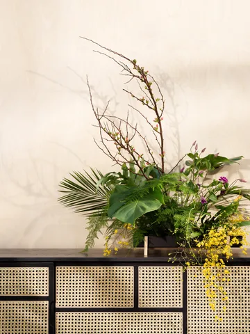 Air dressoir low - zwart, rotan - Design House Stockholm