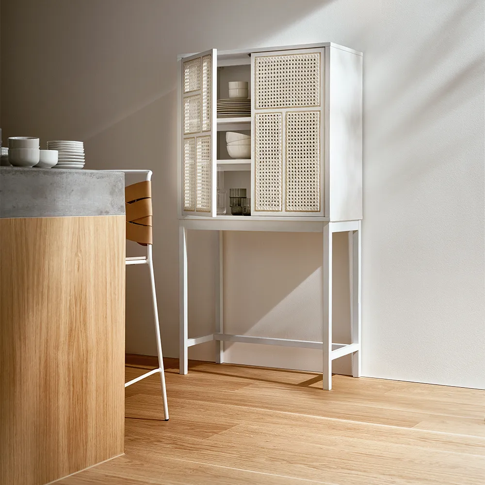 Air vitrinekast, Wit, rotan Design House Stockholm