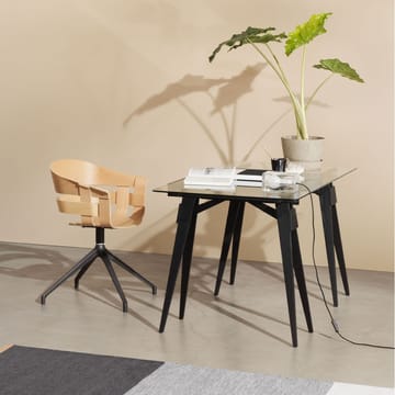 Arco bureau - zwarte lak, incl. lade, glazen blad - Design House Stockholm